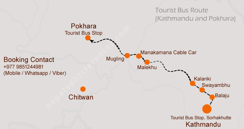 Kathmandu to Pokhara Sofa Bus Route